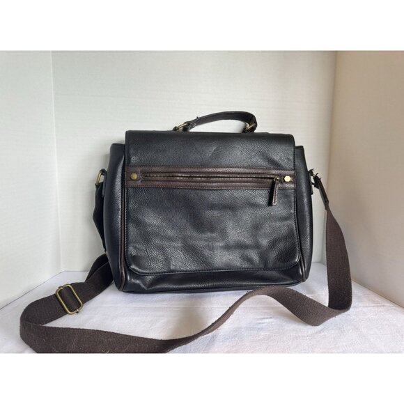 Men's Aldo Black / Brown Messenger Laptop Bag/ Brief Case Adjustable Strap - Picture 1 of 6